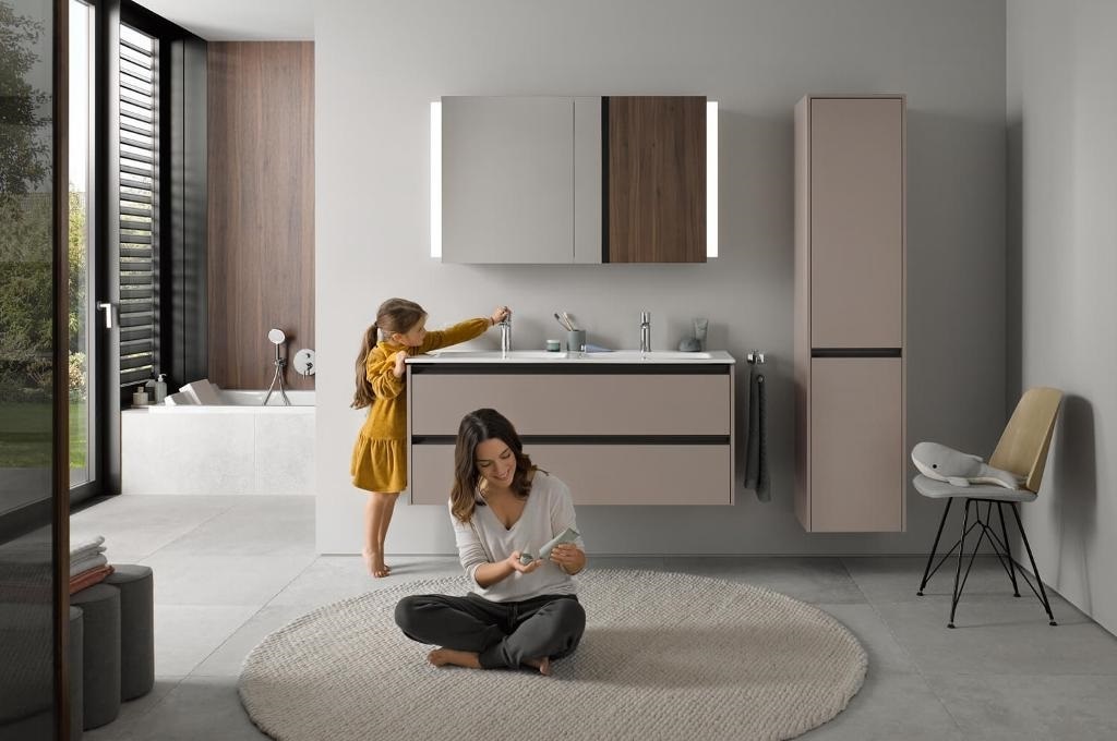 Duravit Ketho.2 Шкаф подвесной 40х36х176h см, цвет: серо-коричневый матовый K21329R91910000