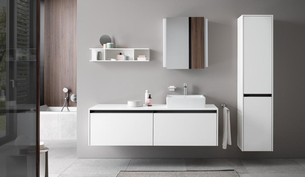 Duravit Ketho.2 Шкаф подвесной 40х36х176h см, цвет: серо-коричневый матовый K21329R91910000