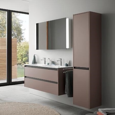 Duravit Ketho.2 Шкаф подвесной 40х36х176h см, цвет: серо-коричневый матовый K21329R91910000