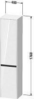 Duravit Ketho.2 Шкаф подвесной 40х36х176h см, цвет: серо-коричневый матовый K21329R91910000