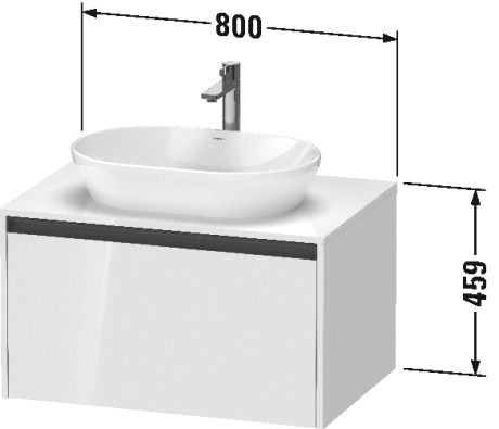 Duravit Ketho.2 Тумба под раковину с 1-им ящ. 80x55x45,9h см, цвет: графит мат. K24885049490000