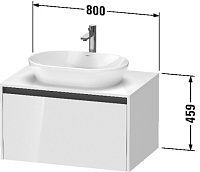 Duravit Ketho.2 Тумба под раковину с 1-им ящ. 80x55x45,9h см, цвет: графит мат. K24885049490000