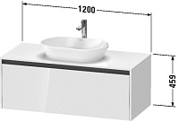 Duravit Ketho.2 Тумба под раковину с 1-им ящ. 120x55x45,9h см, цвет: белый супермат. K24887084840000