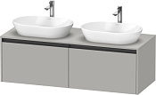 Duravit Ketho.2 Тумба под две раковины 140x55x45,9h см, цвет: бетонно-серый мат. K24888B07070000