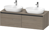 Duravit Ketho.2 Тумба под две раковины с 2-мя ящ. 140x55x45,9h см, цвет: дуб терра K24888B35350000