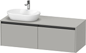 Duravit Ketho.2 Тумба под раковину слева 140x55x45,9h см, цвет: бетонно-серый мат. K24888L07070000