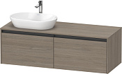 Duravit Ketho.2 Тумба под раковину слева с 2-мя ящ. 140x55x45,9h см, цвет: дуб терра K24888L35350000