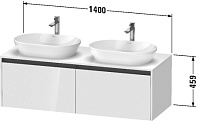 Duravit Ketho.2 Тумба под раковину слева 140x55x45,9h см, цвет: базальт мат. K24888L43430000