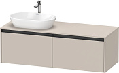 Duravit Ketho.2 Тумба под раковину слева 140x55x45,9h см, цвет: серо-коричневый мат. K24888L91910000