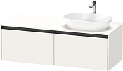 Duravit Ketho.2 Тумба под раковину справа 140x55x45,9h см, цвет: белый супермат. K24888R84840000