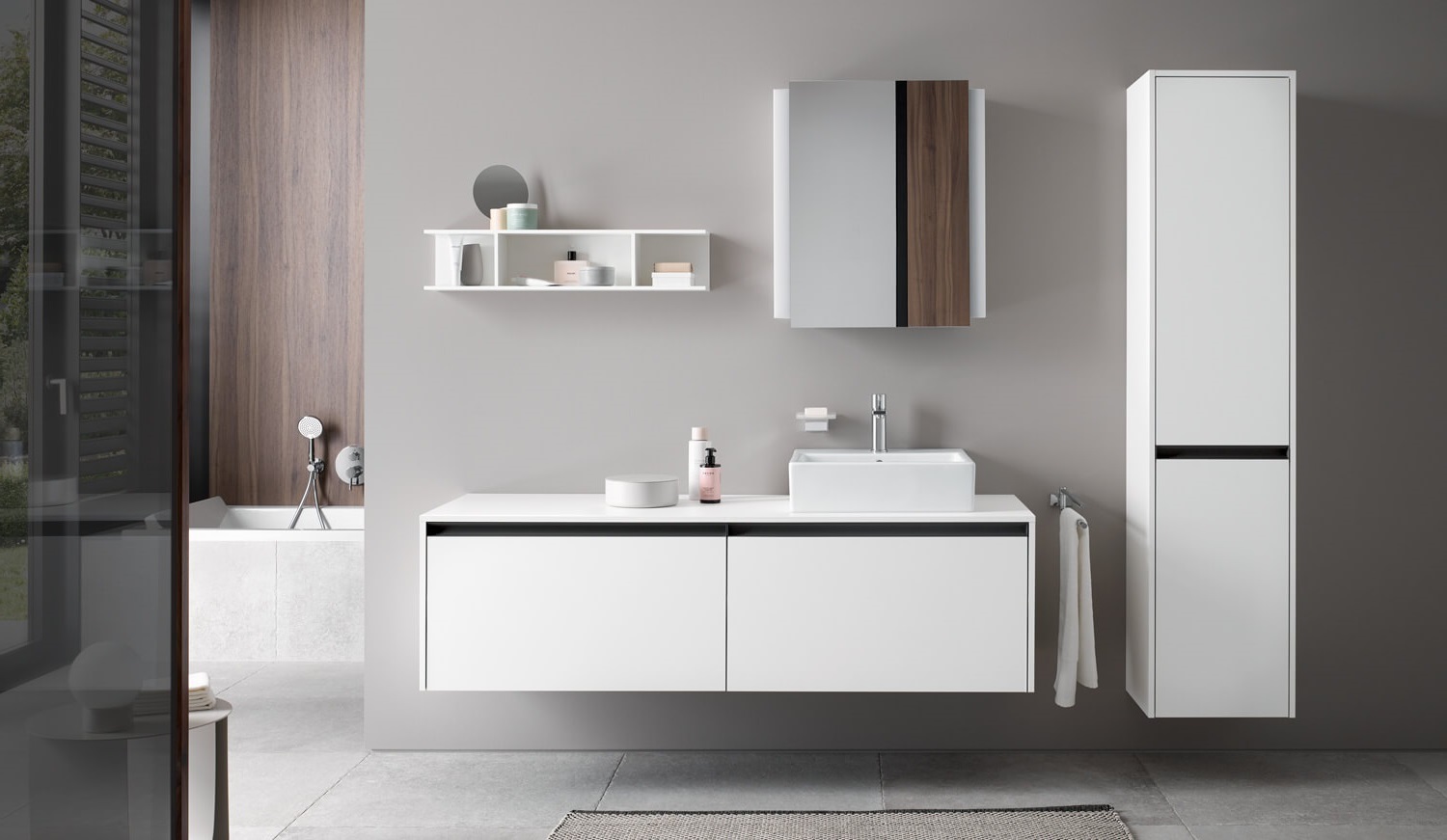 Duravit Ketho.2 Тумба под две раковины с 2-мя ящ. 160x55x45,9h см, цвет: орех темн. K24889B21210000