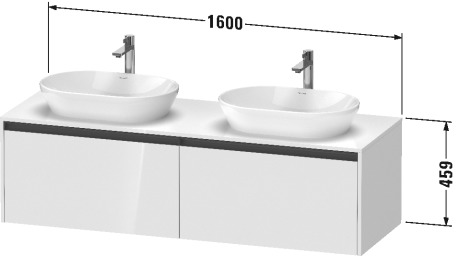 Duravit Ketho.2 Тумба под раковину 160x55x45,9h см, цвет: серо-коричневый мат. K24889R91910000