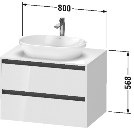 Duravit Ketho.2 Тумба под раковину 80x55x56,8h см, цвет: Gres Pietra Grey Opaco K24895018180000