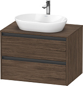 Duravit Ketho.2 Тумба под раковину с 2-мя ящ. 80x55x56,8h см, цвет: орех темн. K24895021210000