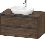 Duravit Ketho.2 Тумба под раковину с 2-мя ящ. 100x55x56,8h см, цвет: орех темн. K24896021210000