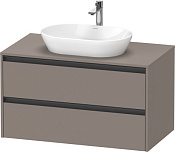 Duravit Ketho.2 Тумба под раковину с 2-мя ящ. 100x55x56,8h см, цвет: базальт мат. K24896043430000