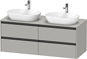 Duravit Ketho.2 Тумба под две раковины 140x55x56,8h см, цвет: бетонно-серый мат. K24898B07070000