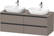 Duravit Ketho.2 Тумба под две раковины 140x55x56,8h см, цвет: базальт мат. K24898B43430000