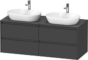 Duravit Ketho.2 Тумба под две раковины с 4-мя ящ. 140x55x56,8h см, цвет: графит мат. K24898B49490000