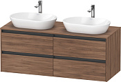 Duravit Ketho.2 Тумба под две раковины с 4-мя ящ. 140x55x56,8h см, цвет: орех натур. K24898B79790000