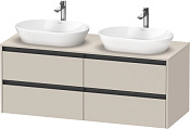 Duravit Ketho.2 Тумба под две раковины 140x55x56,8h см, цвет: серо-коричн. супермат. K24898B83830000