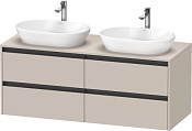 Duravit Ketho.2 Тумба под две раковины 140x55x56,8h см, цвет: серо-коричневый мат. K24898B91910000