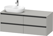 Duravit Ketho.2 Тумба под раковину слева 140x55x56,8h см, цвет: бетонно-серый мат. K24898L07070000