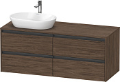 Duravit Ketho.2 Тумба под раковину слева 140x55x56,8h см, цвет: орех темн. K24898L21210000