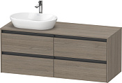 Duravit Ketho.2 Тумба под раковину слева с 4-мя ящ. 140x55x56,8h см, цвет: дуб терра K24898L35350000