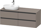 Duravit Ketho.2 Тумба под раковину слева 140x55x56,8h см, цвет: базальт мат. K24898L43430000