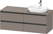 Duravit Ketho.2 Тумба под раковину справа 140x55x56,8h см, цвет: базальт мат. K24898R43430000