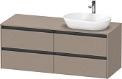 Duravit Ketho.2 Тумба под раковину справа с 4-мя ящ. 140x55x56,8h см, цвет: лен K24898R75750000