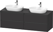 Duravit Ketho.2 Тумба под две раковины с 4-мя ящ. 160x55x56,8h см, цвет: дуб черный K24899B16160000