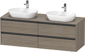 Duravit Ketho.2 Тумба под две раковины с 4-мя ящ. 160x55x56,8h см, цвет: дуб терра K24899B35350000