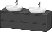 Duravit Ketho.2 Тумба под две раковины с 4-мя ящ. 160x55x56,8h см, цвет: графит мат. K24899B49490000