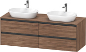 Duravit Ketho.2 Тумба под две раковины с 4-мя ящ. 160x55x56,8h см, цвет: орех натур. K24899B79790000