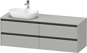 Duravit Ketho.2 Тумба под раковину слева 160x55x56,8h см, цвет: бетонно-серый мат. K24899L07070000