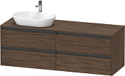 Duravit Ketho.2 Тумба под раковину слева 160x55x56,8h см, цвет: орех темн. K24899L21210000