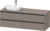 Duravit Ketho.2 Тумба под раковину слева 160x55x56,8h см, цвет: базальт мат. K24899L43430000