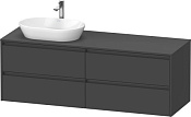 Duravit Ketho.2 Тумба под раковину слева 160x55x56,8h см, цвет: графит мат. K24899L49490000