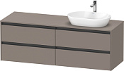 Duravit Ketho.2 Тумба под раковину справа 160x55x56,8h см, цвет: базальт мат. K24899R43430000