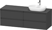 Duravit Ketho.2 Тумба под раковину справа 160x55x56,8h см, цвет: графит мат. K24899R49490000