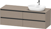 Duravit Ketho.2 Тумба под раковину справа с 4-мя ящ. 160x55x56,8h см, цвет: лен K24899R75750000