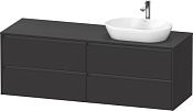 Duravit Ketho.2 Тумба под раковину справа 160x55x56,8h см, цвет: графит супермат. K24899R80800000