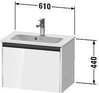 Duravit Ketho.2 Тумба под раковину с 1-им ящ. 61x39x44h см, цвет: бетонно-серый мат. K25055007070000