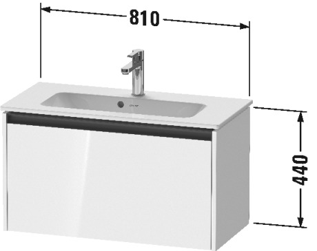 Duravit Ketho.2 Тумба под раковину с 1-им ящ. 81x39x44h см, цвет: орех натур. K25056079790000