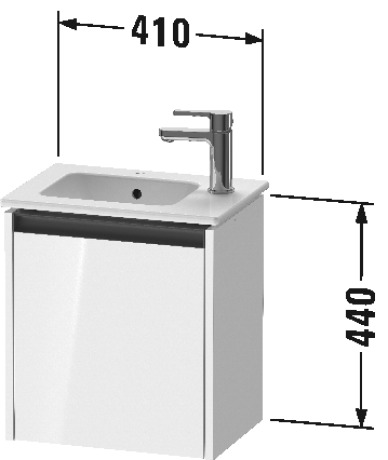 Duravit Ketho.2 Тумба под раковину 41x29,2x44h см, цвет: Gres Pietra Grey Opaco K25060R18180000