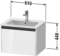 Duravit Ketho.2 Тумба под раковину с 1-им ящ. 61x48x44h см, цвет: бетонно-серый мат. K25062007070000