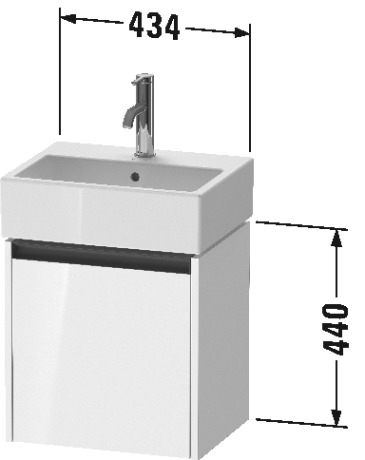 Duravit Ketho.2 Тумба под раковину 43,4x33,8x44h см, цвет: бетонно-серый мат. K25070L07070000