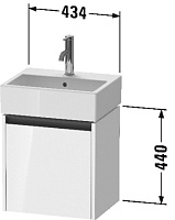 Duravit Ketho.2 Тумба под раковину 43,4x33,8x44h см, цвет: бетонно-серый мат. K25070L07070000